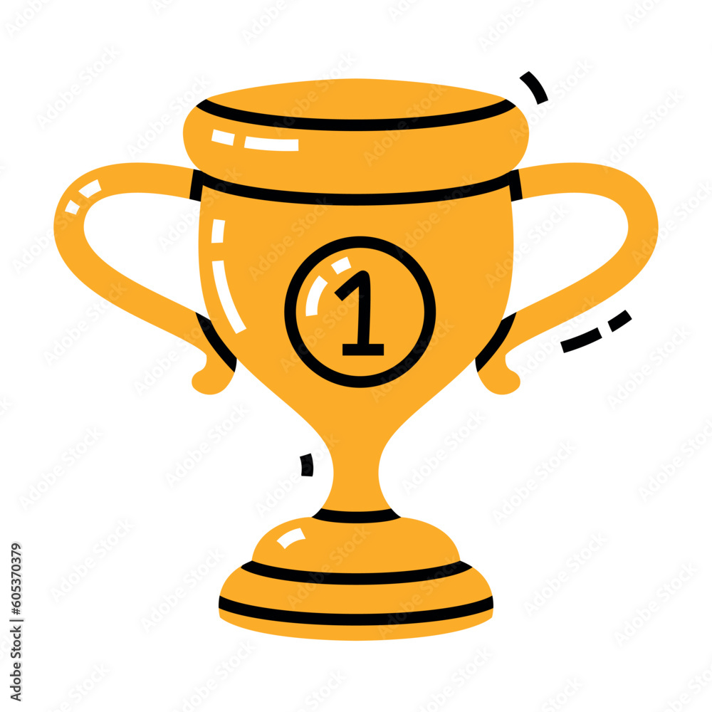 Golden Cup Award for First Place as School Item Vector Illustration Golden Cup Award for First Place as School Item Vector Illustration