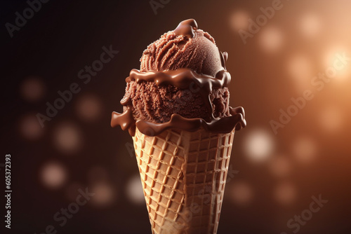 Valokuvatapetti ice cream in a cone for national international ice cream day