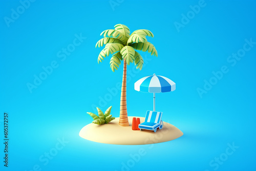 beach business 3d icon