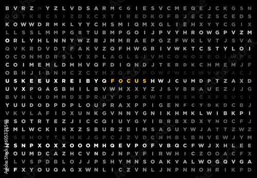 Focus background with letters