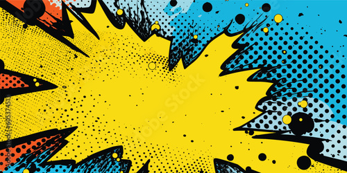 VIntage retro comics boom explosion crash bang cover book design with light and dots. Can be used for decoration or graphics. Graphic Art.