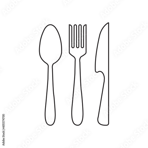 spoon, fork and knife icon