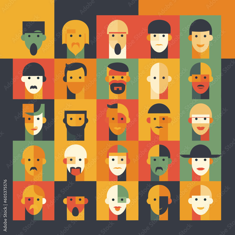 Users and Avatars Vector Line Icons. Teamwork, icons set persons collection Users and Avatars Vector Line Icons. Teamwork, icons set persons collection