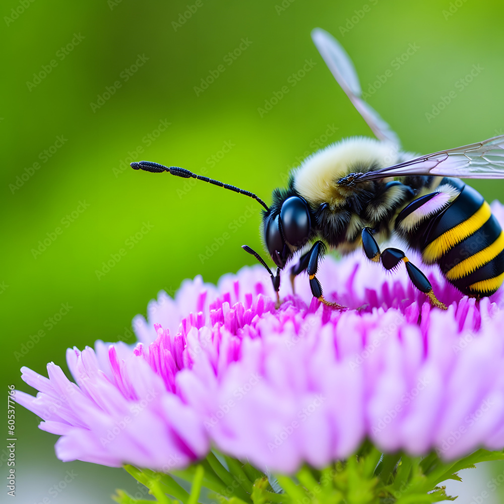 bee on flower created by generative ai bee on flower created by generative ai