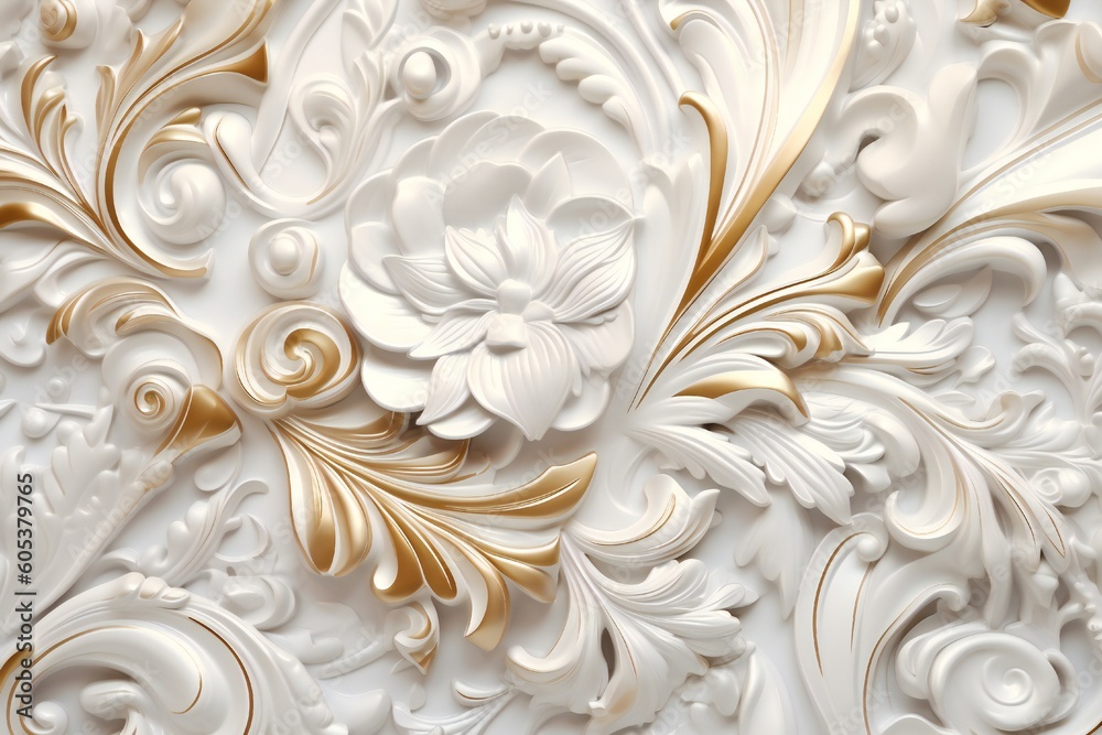 Elegant Ornamental Floral 3d Texture Generative AI Elegant Ornamental Floral 3d Texture Generative AI