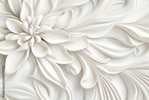 Elegant Ornamental Floral 3d Texture Generative AI 
