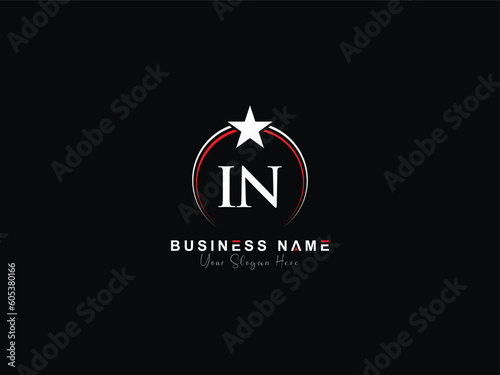 Minimalist In star and circle logo, luxury in ni logo letter design for your shop