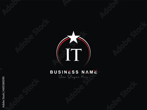 Minimalist It star and circle logo, luxury it ti logo letter design for your shop