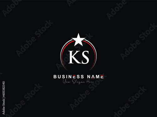 Typography KS k s letter logo icon, minimalist Ks modern logo template