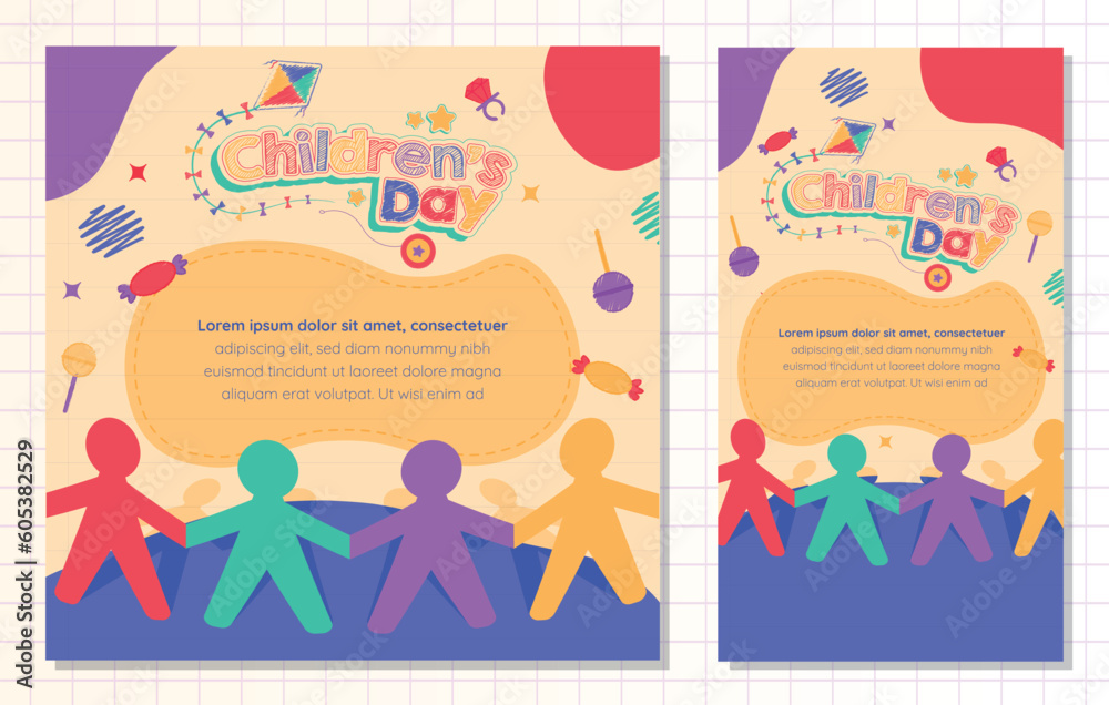 childrens day scribbled handmade social media post template childrens day scribbled handmade social media post template