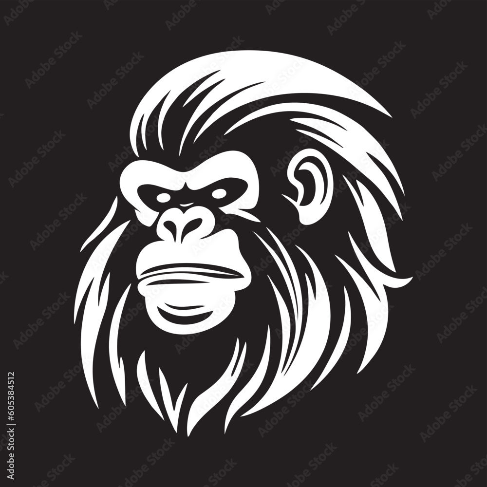 Vector Art Illustrations of an angry gorilla face
