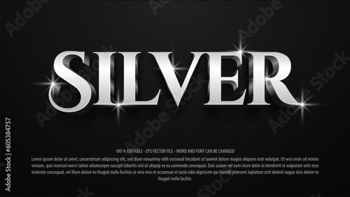 Luxury silver 3d editable text effect