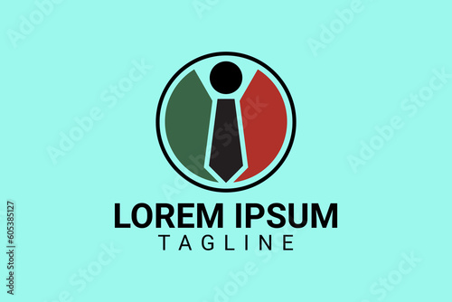 man and logo tie, this design is suitable for a company logo, community, business association, can also be used as an icon or t-shirt design.
