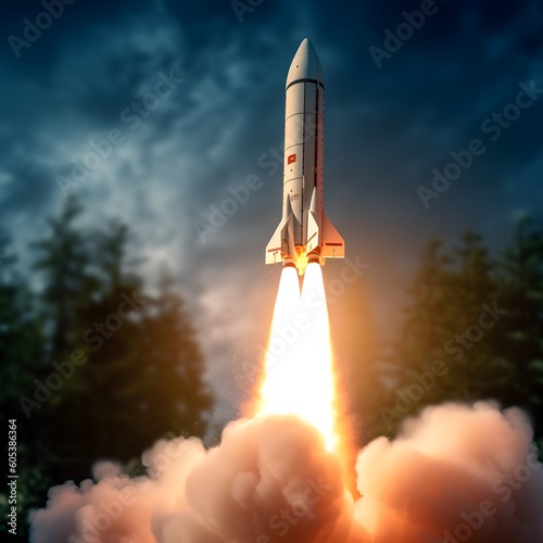 rocket taking off photo