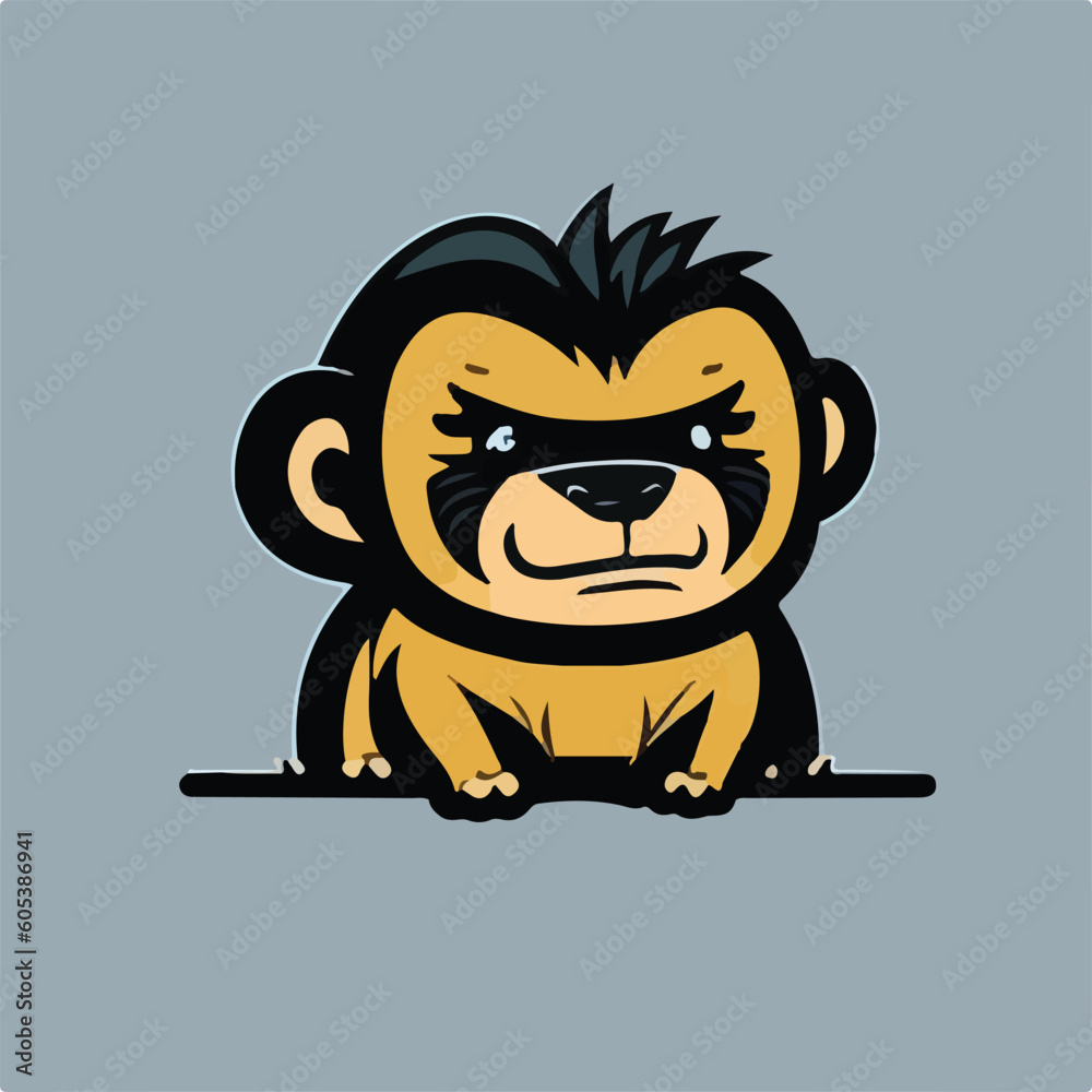 Fototapeta premium Cute Baboon Vector Logo Icon Sports Mascot flat vector illustration