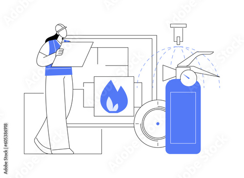 Fire protection abstract concept vector illustration.