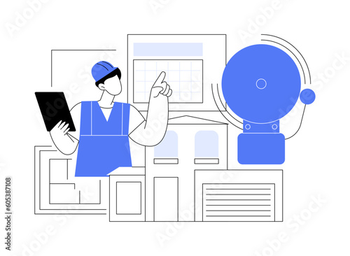 Fire alarm system abstract concept vector illustration.