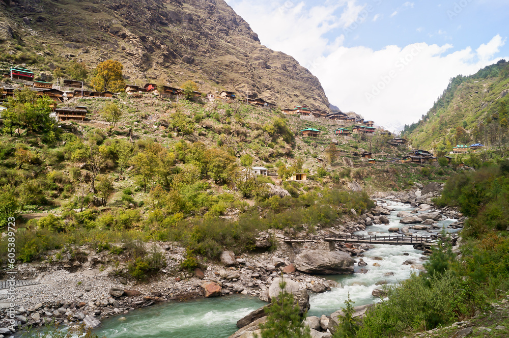 Bridge over Tons river, Gangarh Village, Har Ki Doon Trail, Sankri Range, Uttarkashi, Uttarakhand, India