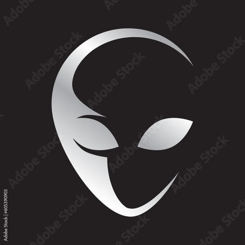 alien head, vector logo icon