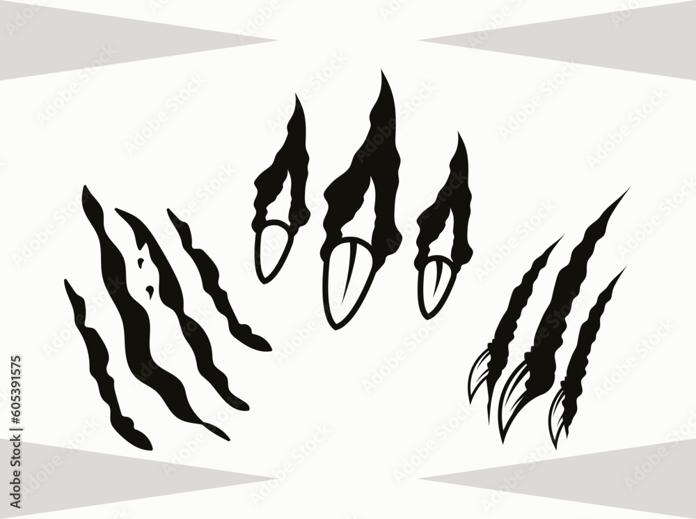 Claw Marks SVG Cut File, Scratches Svg, Ripped Svg, Scratch Mark Svg