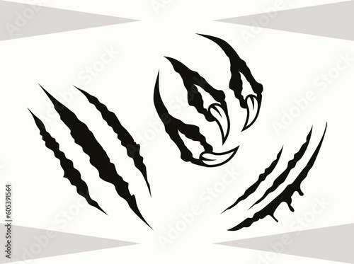 Claw Marks SVG Cut File, Scratches Svg, Ripped Svg, Scratch Mark Svg, Paw Scratch Svg, Rips Svg, Claw Marks