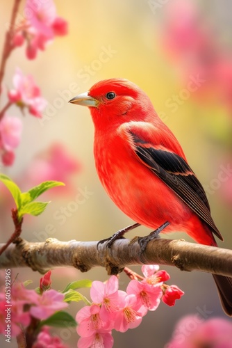 Scarlet Tanager. Generative AI