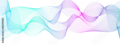 Abstract colorful glowing wave curved lines background.  Abstract frequency sound wave lines and technology curve lines background. Design used for banner, template, science, business and many more.