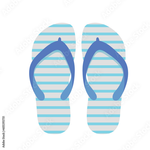 pairs of colored striped flip flops vector