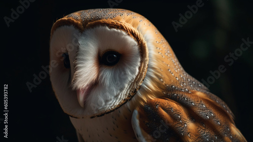 Portrait of owl. Generative Ai
