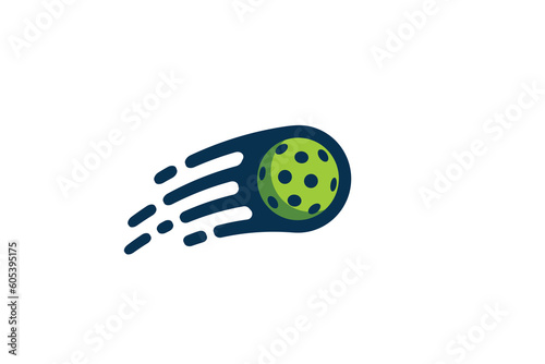 simple pickleball logo with a combination of moving ball and swoosh for any business