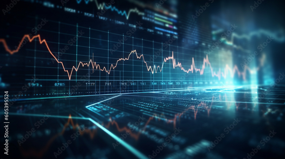 Stock market graph. Generative Ai Stock market graph. Generative Ai