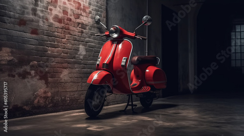 Red scooter. Generative Ai