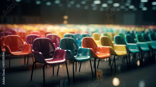 Colorful chairs. Generative Ai