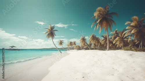 Beach of Maldives at summer. Generative Ai