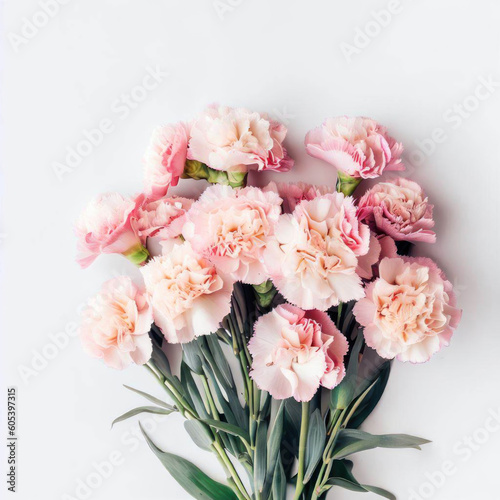 Blushing Beauty  Pink and White Flowers on a Pink Background  Generative AI