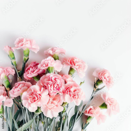 Enchanting Pink and White Flowers Dancing on a Pink Backdrop, Generative AI