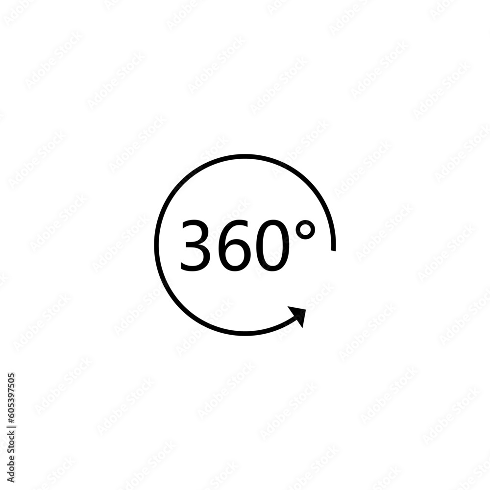 Angle 360 icon isolated on white background. Angle 360 icon isolated on white background.