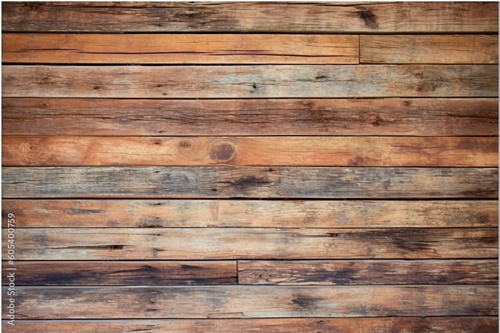 Fototapeta premium Rustic Charm: Old Brown Wooden Background with Textured Surface - AI Generative