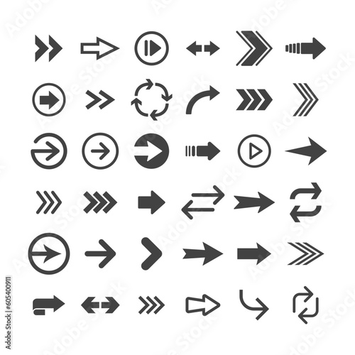 Arrow pictogram collection. Set of arrows. © Matias