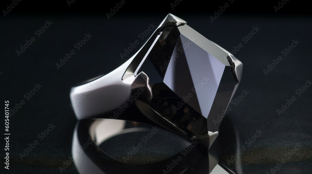 striking black diamond ring Generative AI