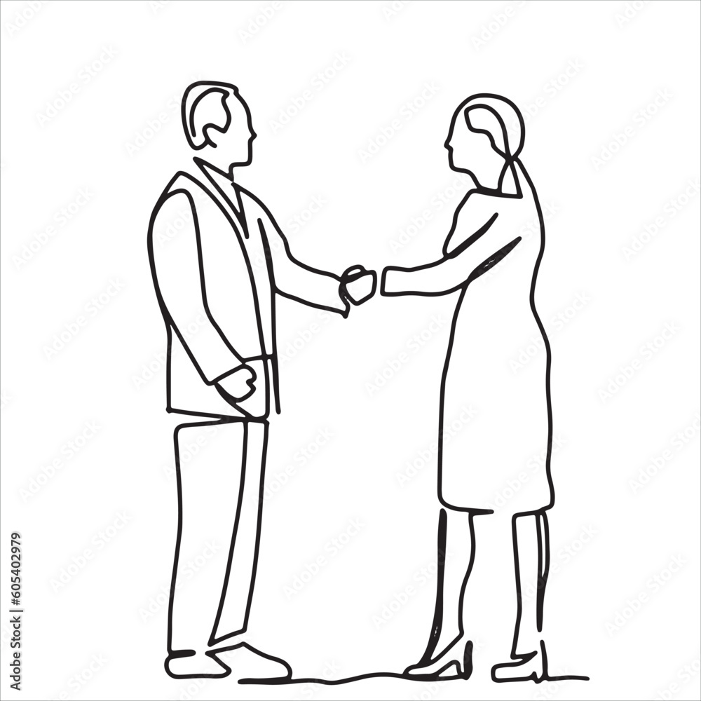handshake Continuous line art, or One Line Drawing, handshake Continuous line art, or One Line Drawing,