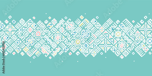 Hand drawn abstract seamless pattern, ethnic background, african style - great for textiles, banners, wallpapers, wrapping - vector design