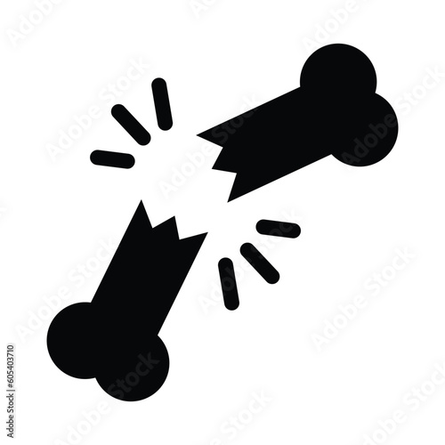 broken bone line icon illustration vector graphic