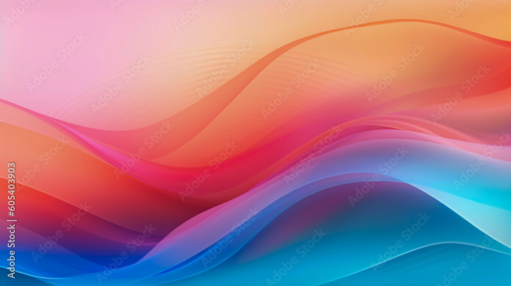 Fototapeta premium Abstract wave background, soft pink and bright orange wave, Generative AI