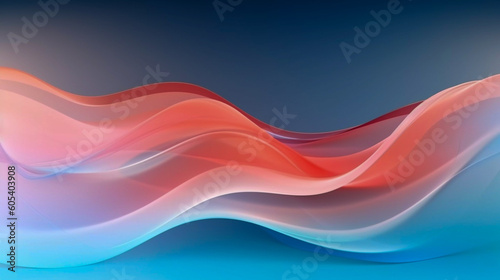 Abstract wave background, soft pink and bright orange wave, Generative AI