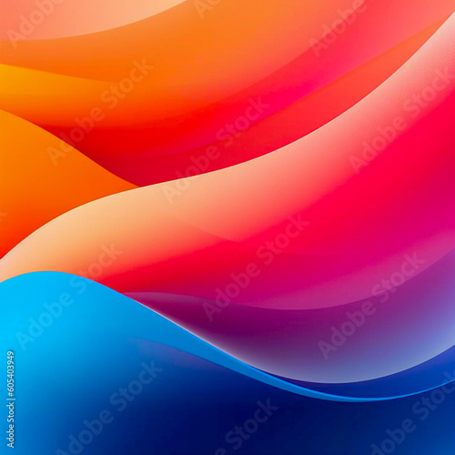 Abstract wave background  soft pink and bright orange wave  Generative AI