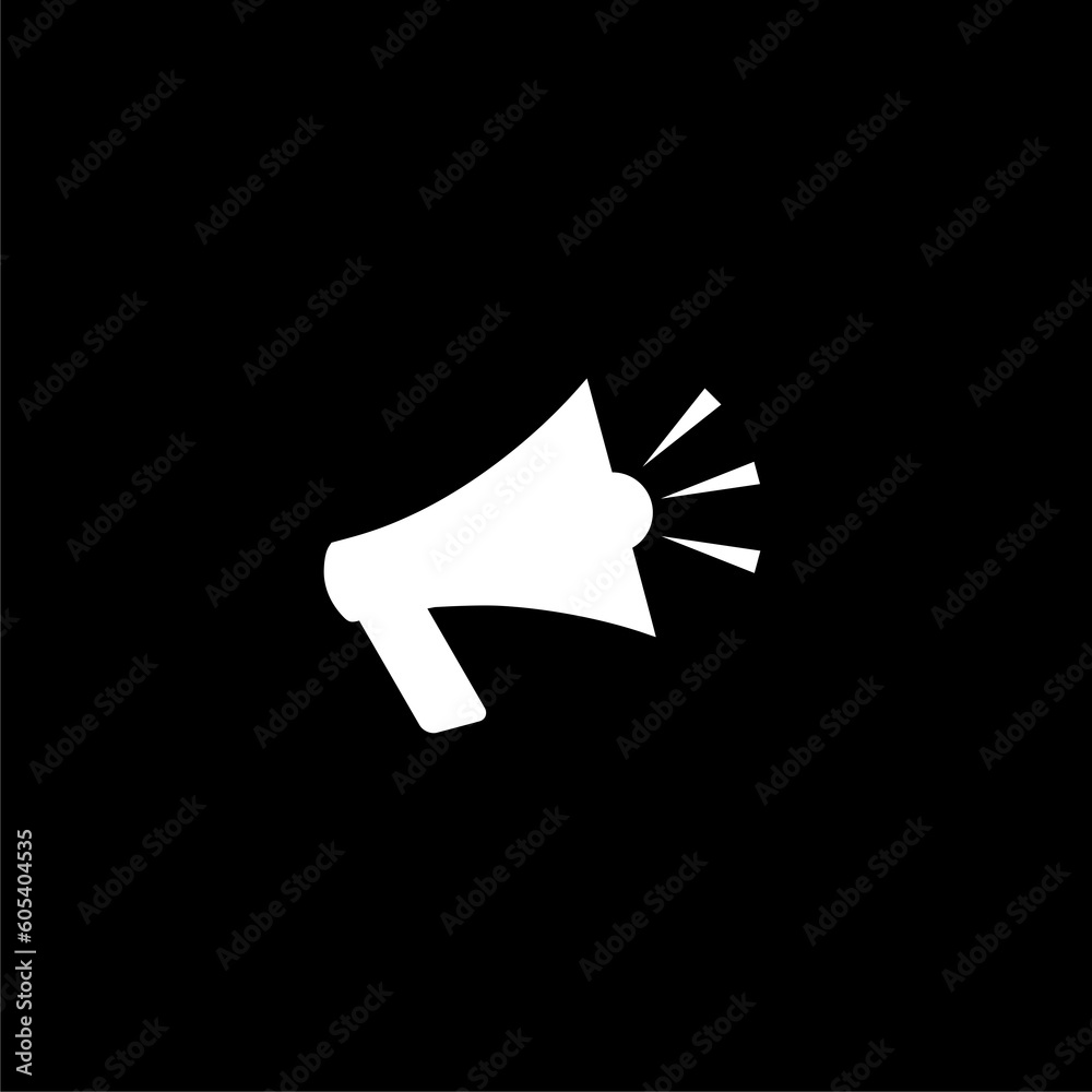 Megaphone icon isolated on black background Megaphone icon isolated on black background