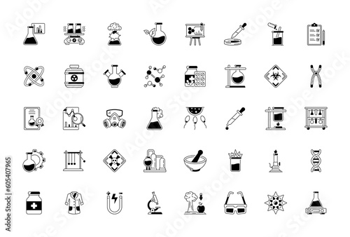 Set of vector icons of chemistry for modern concepts, web and apps. Biochemistry icon.
