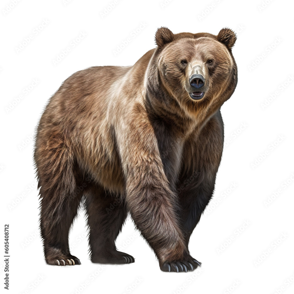 Fototapeta premium Bear isolated on transparent background Generative AI