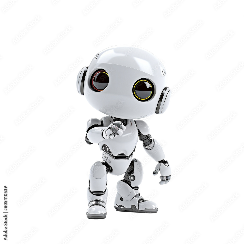 Friendly cute cartoon robot, created with generative AI Friendly cute cartoon robot, created with generative AI